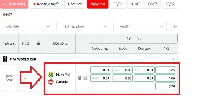 Soi kèo nhà cái Nam Phi vs Canada