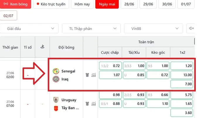 Soi kèo nhà cái Senegal vs Iraq