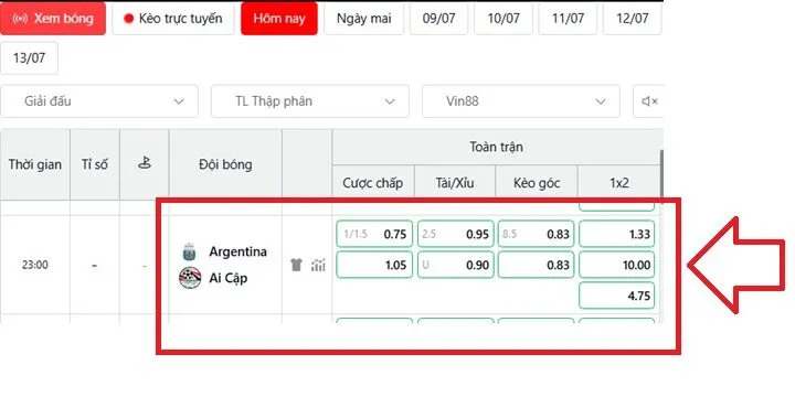 Soi kèo nhà cái Argentina vs Ai Cập