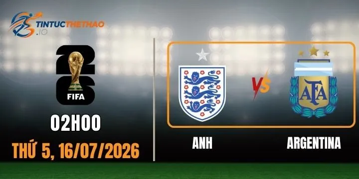 Tỷ lệ kèo Anh vs Argentina