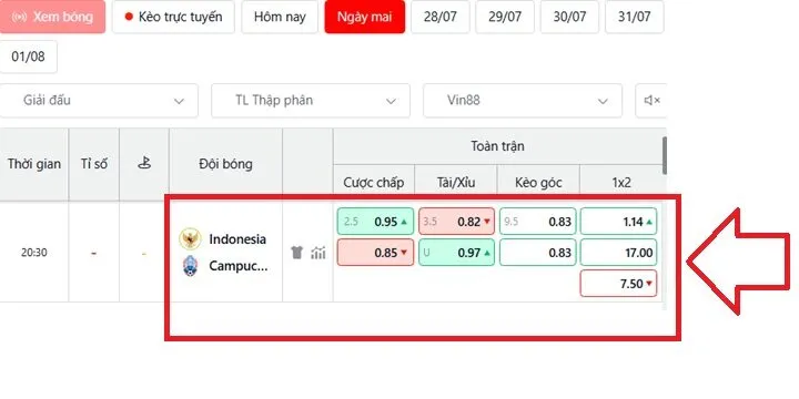 Nhận định tỷ lệ kèo Indonesia vs Campuchia