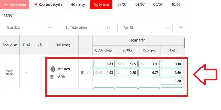 Dự đoán tỷ lệ kèo Mexico vs Anh