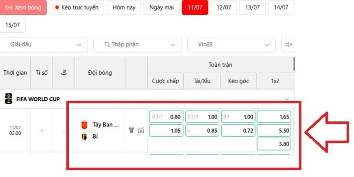 Phân tích tỷ lệ kèo Tây Ban Nha vs Bỉ