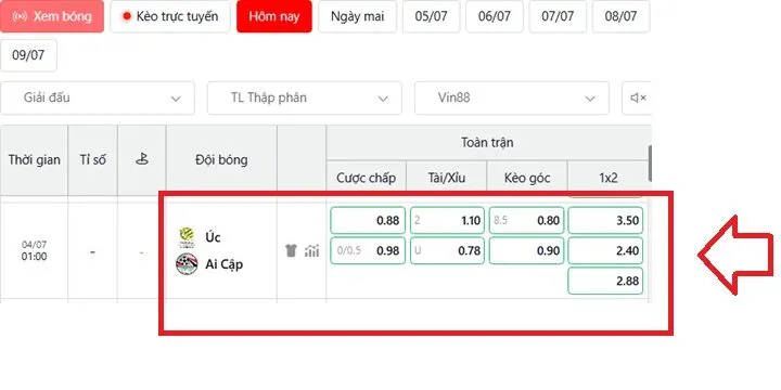 Nhận định tỷ lệ kèo Úc vs Ai Cập